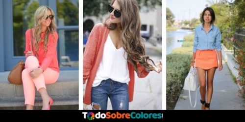 como combinar el color coral