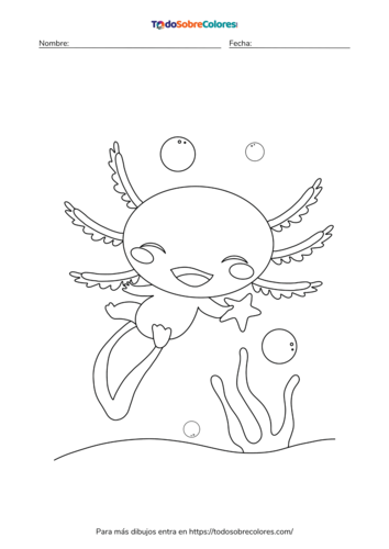 Dibujos para colorear de ajolotes