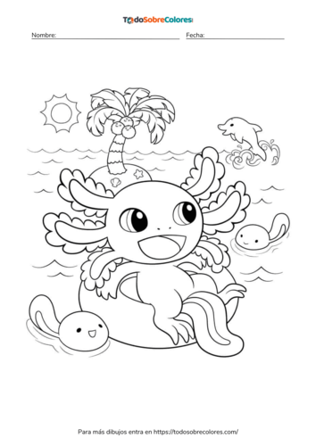 Dibujos para colorear de ajolotes