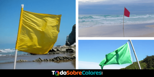 Banderas de colores en las playas
