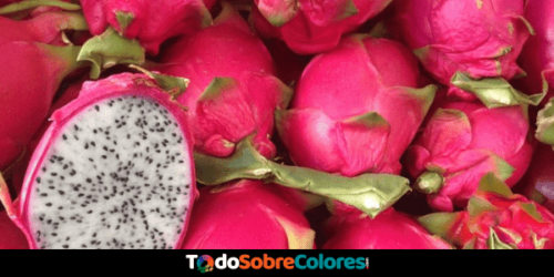 Frutas y verduras de color rosa